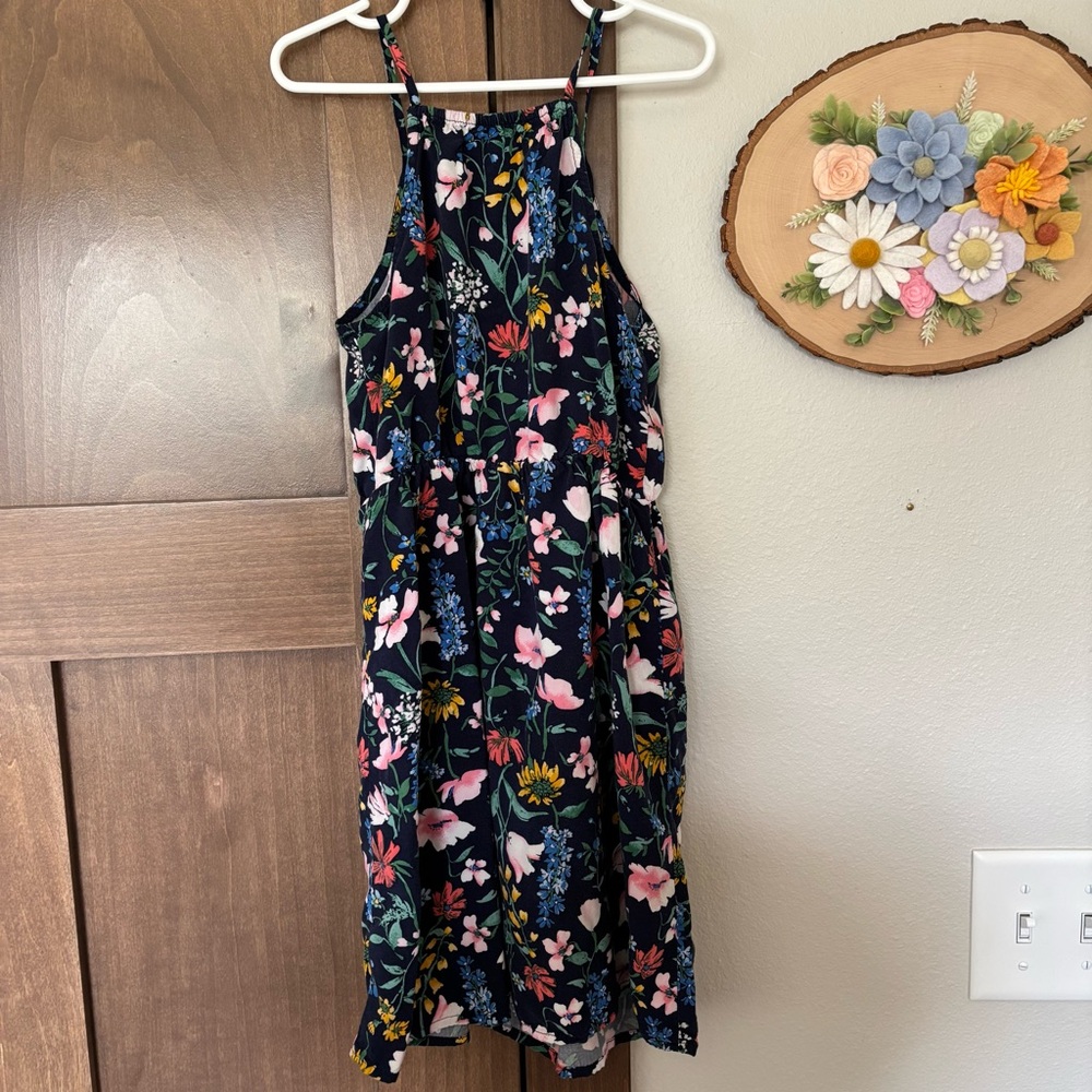 Old Navy Floral Sundress Size M (8) Navy Blue - Picture 2 of 4